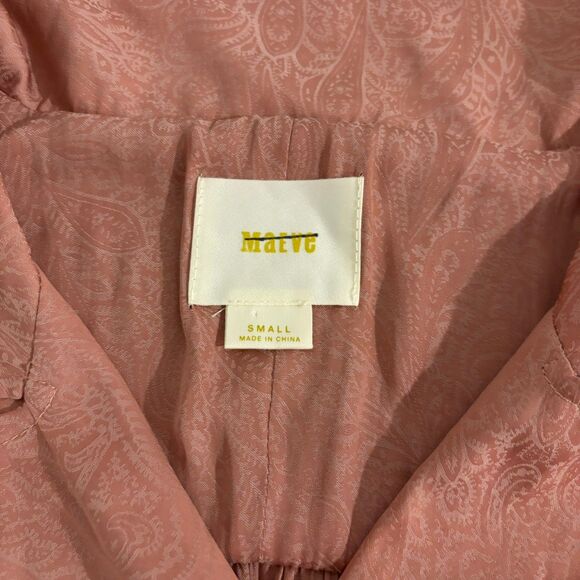 Maeve size Small Dusty Pink Faux Wrap Baroque Print Business Casual Blouse - Picture 5 of 6